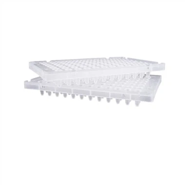 Transparent White 96 Well Plastic Reaction 0,1 ml 0,2 ml PCR plošča s polkrilcem