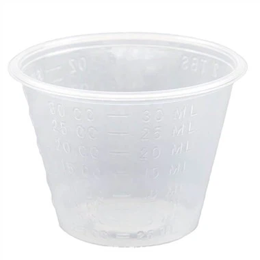 Medicinska sterilna plastična 30 ml prosojna merilna posoda za zdravila za enkratno uporabo